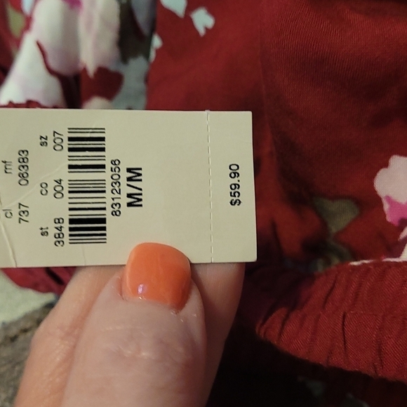 Express new with tags high low floral lace skirt sz medium burgandy WSK7 - Picture 6 of 8